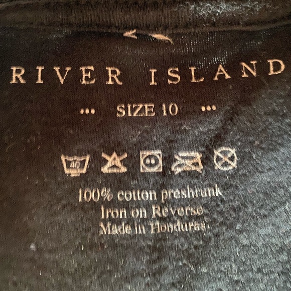 River Island Black T shirt ‘Always Time to Party’ - Picture 2 of 4